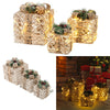 Christmas LED Gift Boxes with Ribbon Wedding Party Xmas Eve Gift Box Set 3pcs