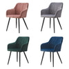 2x Dining Chairs Set Upholstered Lint Metal Legs Reception Accent Chair Armchair