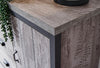 Large Grey Sideboard Storage Unit 2 Drawers 3 Doors Metal Handles Industrial