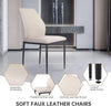 jiexi MDF Dining Table and PU Leather Chairs w/ Middle Butterfly Extension Leaf