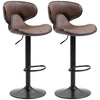 Adjustable Swivel Bar Stools Set of 2, Barstools for Counter Bar, Brown