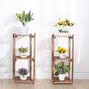 8 Square Hollow-out Wood Plant Stand Racks Small Space Flower Herbs Holder Stand