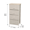 Fabric Cabinets Storage Unit Chest of 4 Drawers Bedside Table Organiser Beige