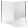 2-Pack Outdoor Picket Fence PVC Privacy Fence Panels with 3 Cuspidal Foot Stakes