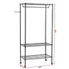 3-Tier Clothes Rail Rack Metal Shelf Garment Storage Display Hanging Stand Black