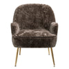 Upholstered Armchair Nordic Crushed Velvet Single Sofa Chair Golden Metal Leg