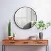 50cm Industrial Black Round Wall Mirror Home Bathroom Wall Mounted Vanity Decor