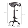 Vintage Industrial Metal Adjustable Tractor Seat Bar Stool 360 ° Swivel Chair