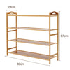 4 TIERS BAMBOO SHOE RACK FOOTWEAR ORGANISER WOODEN STORAGE SHELVES STAND