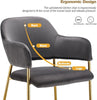 2pcs Velve Dining Chairs Set Padded Seat Metal Legs Kitchen Furniture Chair New