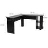 L-shaped Corner Computer Desk PC Table Workstation Home Office Furniture Black