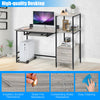 Wooden Computer Desk 3-Tier Shelves Computer Workstation W/ CPU Stand & Drawer