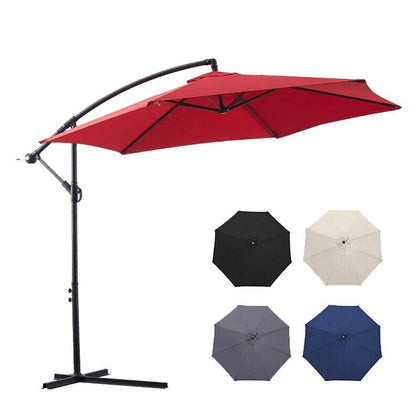 3 m Banana Parasol Sun Shade Umbrella Garden Parasol Adjustable with Base