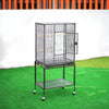 Large Metal Rolling Bird Parrot Cage Play Stand Budgie Canary Cockatiels Aviary