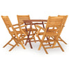 5 Piece Garden Dining Set Solid Wood Teak Q4Y8