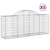 Arched Gabion Baskets 5 pcs 200x50x80/100 Galvanised G6Y2