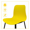 4 PCS Dining Chairs Retro Plastic Chair Metal Legs Kitchen Office Lounge Yellow