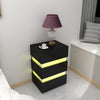 High Gloss 3 Drawers RGB LED Light Bedside Table Nightstand Cabinet Nightstand