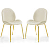 Set of 2 Dining Chairs Modern Velvet Accent Chair Side Leisure Seat w/Metal Legs