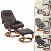 360° Swivel Recliner Lounge Sofa Chair Footrest Footstool PU Leather Wood Base