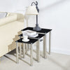 Nest of 3 Tempered Glass Nested Tables Side End Lamp Sofa Tables Living Room