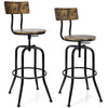 Set of 2 Bar Stool Adjustable Swivel Kitchen Dining Chair W/ Ergonomic Backrest