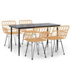 5 Piece Garden Dining Set Poly Rattan W6B3