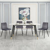 2 Pcs Grey Velvet Dining Chairs Metal Leg Padded Seat Kitchen Dining Room Chairs