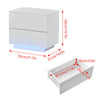 2 Drawers LED Light Bedside Table Side Nightstand Storage Organiser High Gloss
