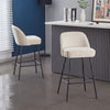 2x Bar Stools Velvet Breakfast Chairs Footrest Barstool with Spring Cushion