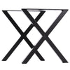 2PCS INDUSTRIAL STEEL TABLE LEGS CABINET CHAIR DESK X-SHAPED LEGS SET BLACK UNIT