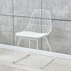 Industrial Set of 2 Metal Wire Mesh Dining Chairs White Retro Vintage Kitchen BN