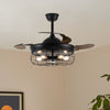 Vintage Ceiling Fan Lights Retractable Blades Chandelier 6 Speeds Remote Control