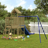 Playhouse with Slide Swing Impregnated Wood Pine M7Y4