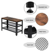 Industrial Shoe Bench Vintage Style Seat Rustic Metal Hallway Storage Tier Rack