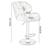 1x Breakfast Bar Stool w/ Velvet Padded Swivel Gas Lift Bar Chair Kitchen Cafe