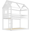 Treehouse 3FT Single Bunk Bed Wooden Frame Kids Sleeper Pine House Canopy White