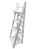 Ladder Shelf Bookshelf 4-Tier White Storage Display Unit Folding Book Stand