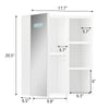 White Bathroom Cabinet Wall Mounted Mirrored LED Door Storage Cupboard w/ Shelf