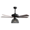 Industrial 52inch E27 Led Ceiling Fan Light with Remote Control Living Room Fans