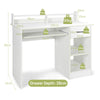 Wooden Computer Desk W/ Keyboard Tray Writing Workstation Vanity Dressing Table