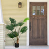 120cm Artificial Fan Palm Tree Fake Tropical Palm Tree W/ Cement Pot Artificial