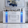 Modern Sideboard Display Cabinet Cupboard High Gloss 2 Doors 3 Drawers LED