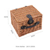 Rustic Wicker Woven Food Hamper 2/4 Person Cutlery Picnic Basket Set with Handle