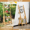 4-Tier Bamboo Ladder Shelf Bookcase Storage Organizer Plant Flower Stand Natural