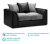 2 Seater Jumbo Cord Sofa Suite Armchair Couch Grey & Black With Cushions
