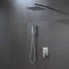 Bath Shower Mixer Valve Tap Bathroom LED Square Rain Overhead Kit