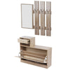 Shoe Rack Shoes Storage Cabinet Wooden Stand Cupboard Unit Organizer with Mirror