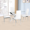 Dining Table and 2/4/6 Chairs Set Tempered Glass PVC Leather Rectangle White NEW