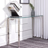 Living Room Tables Tempered Glass Coffee Tea Side Concole Table With Chrome Legs